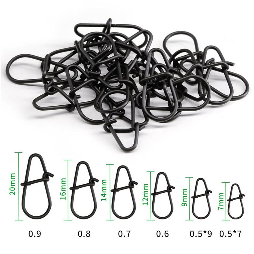 Fishing Hook Stainless Steel - 100 pçs/lote preto fosco snap barril
