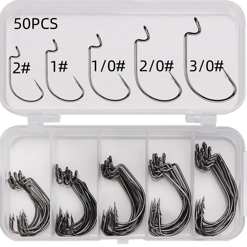 Fishing Hook Stainless Steel - Caixa com 50 Anzóis de Pesca