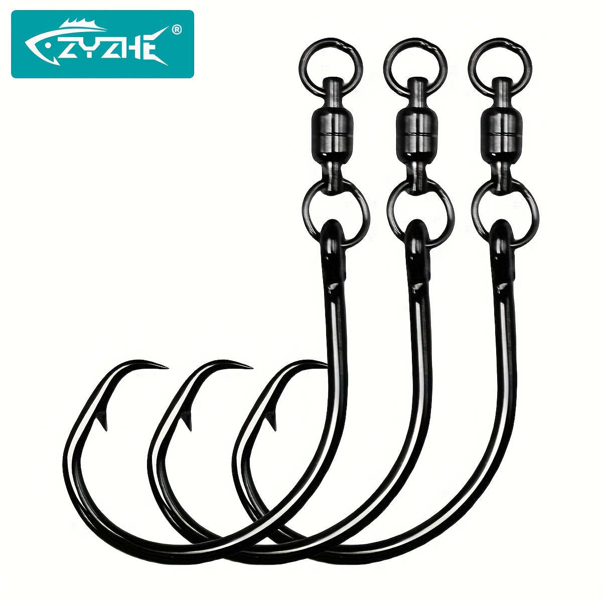 Fishing Hook Offset - ZYZHE 3/6/9pcs Anzóis Circulares com Anel